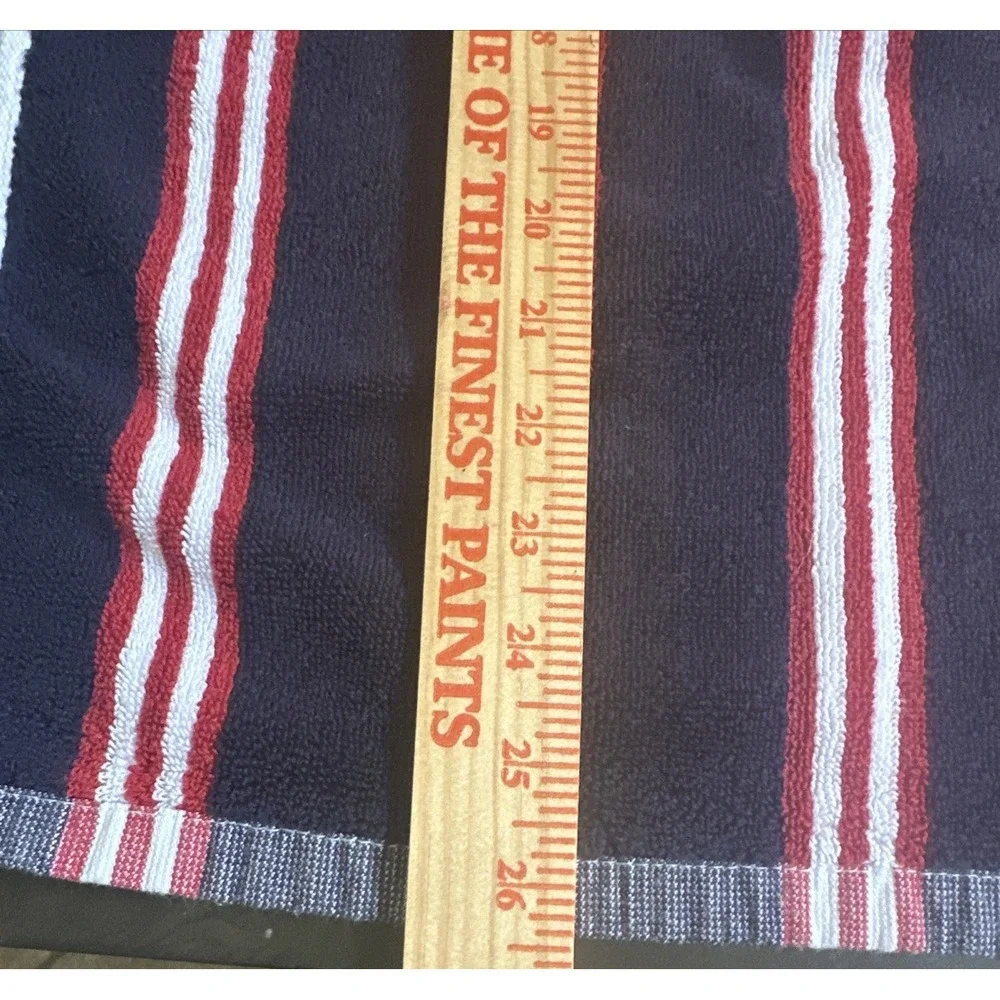 Tommy Hilfiger Stripe, Red, White Navy Hand Towel Cotton 16